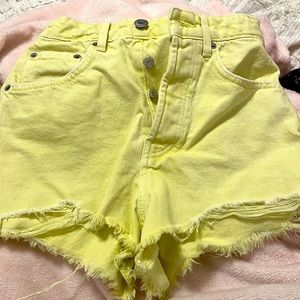 Zara lime green jean shorts